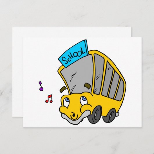 Schoolbustekening Briefkaart (Voorkant / Achterkant)