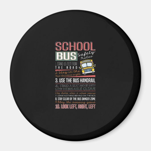 Schoolbusveiligheidregels T, schoolbuschauffeur Magneet (Voorkant)