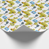 Schoolbusverkeerslichten en kruislopen cadeaupapier (Hoek)