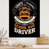 Schoolbusverlichting knippert poster (Keuken)