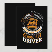 Schoolbusverlichting knippert save the date (Voorkant / Achterkant)