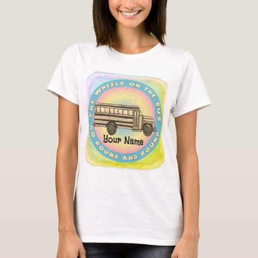 Schoolbuswielen t-shirt (Voorkant)