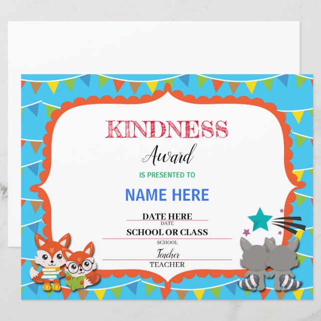 Schoolcertificaat (Voorkant / Achterkant)