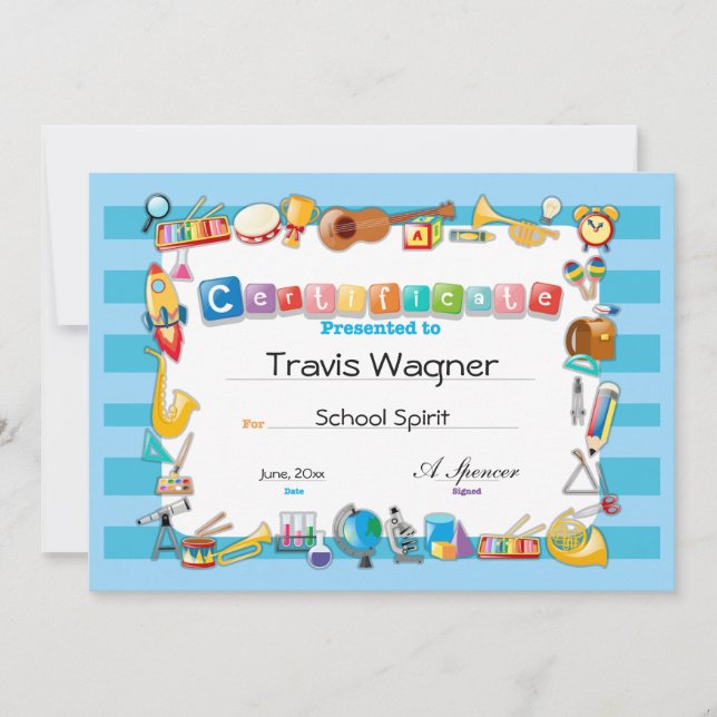 Schoolcertificaat (Voorkant)