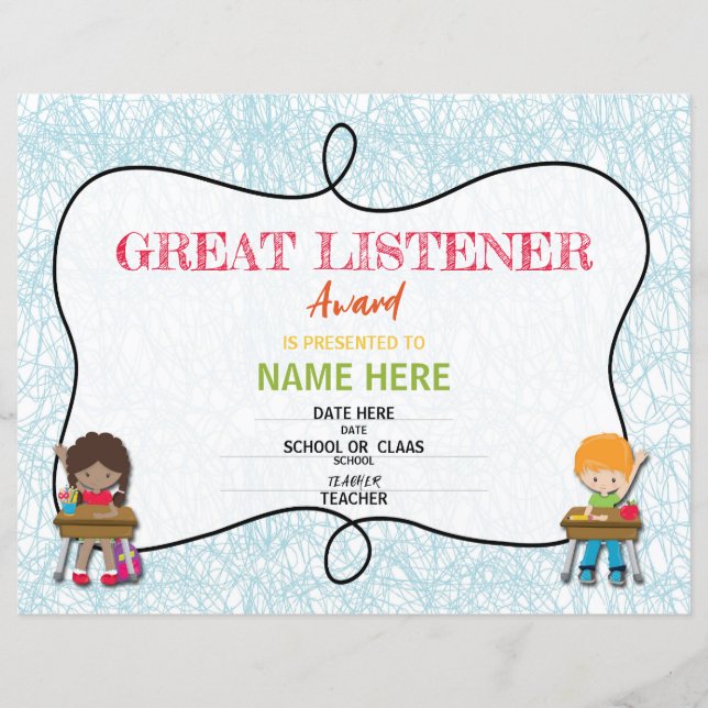 Schoolcertificaat (Voorkant)