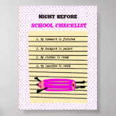 Schoolchecklist Poster (Voorkant)