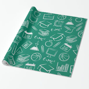 Schoolchemisch patroon cadeaupapier