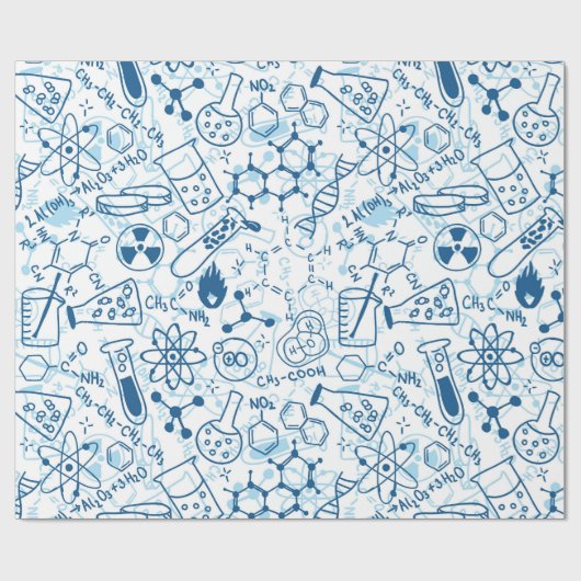 Schoolchemisch patroon cadeaupapier (Vlak)