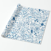 Schoolchemisch patroon cadeaupapier (Uitgerold)
