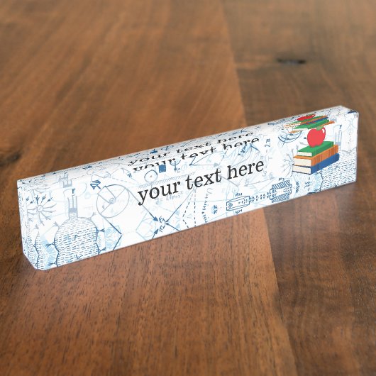 Schoolchemisch patroon naambordje (Zijkant)