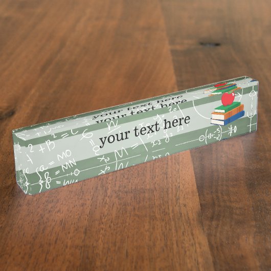 Schoolchemisch patroon naambordje (Zijkant)