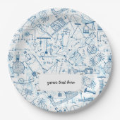 Schoolchemisch patroon papieren bordje (Voorkant)