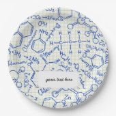 Schoolchemisch patroon papieren bordje (Voorkant)