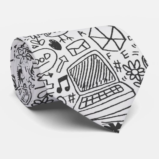 Schoolchemisch patroon stropdas (Opgerold)