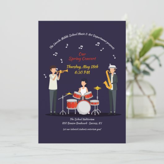 Schoolconcert Kaart (Staand voorkant)