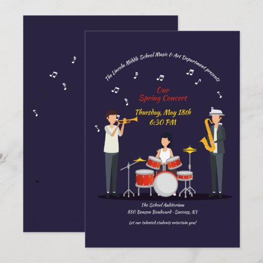 Schoolconcert Kaart (Voorkant / Achterkant)