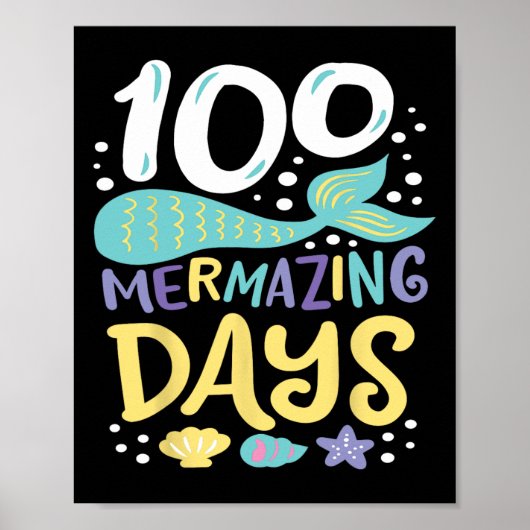 Schooldagen 100 Mermazing Dagen van School Mermai Poster (Voorkant)