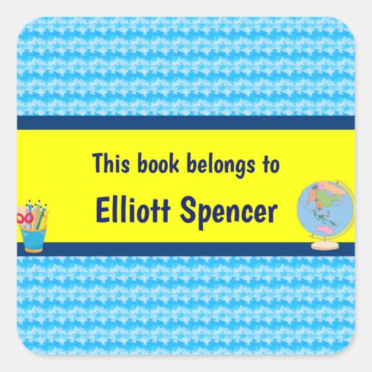 Schooldagen Dit boek behoort tot de gewoonte Vierkante Sticker (Voorkant)