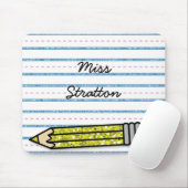 Schooldagen Potlood & Paper Personalized Mousepad Muismat (Met muis)