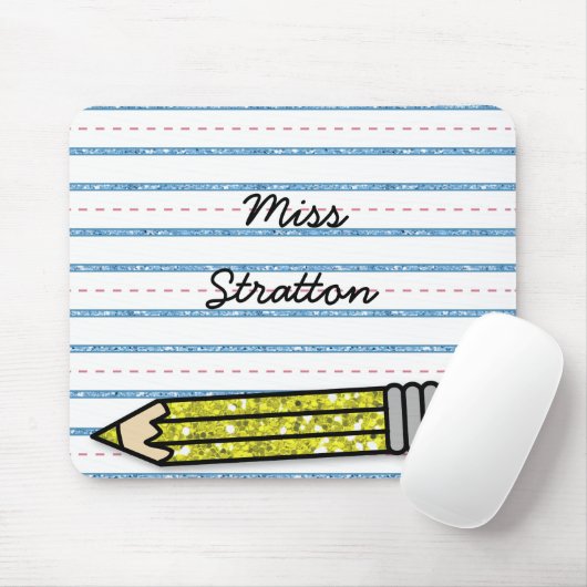 Schooldagen Potlood & Paper Personalized Mousepad Muismat (Met muis)