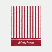 Schooldagen Rood en Wit Ticking Stripe Fleece Deken (Voorkant)