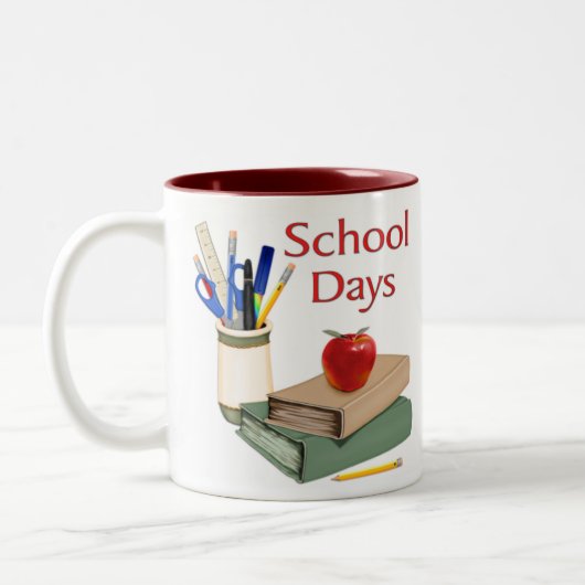 Schooldagen Stilleven Tweekleurige Koffiemok (Links)