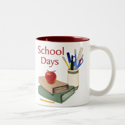 Schooldagen Stilleven Tweekleurige Koffiemok (Rechts)