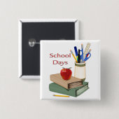 Schooldagen Stilleven Vierkante Button 5,1 Cm (Voorkant /achterkant)