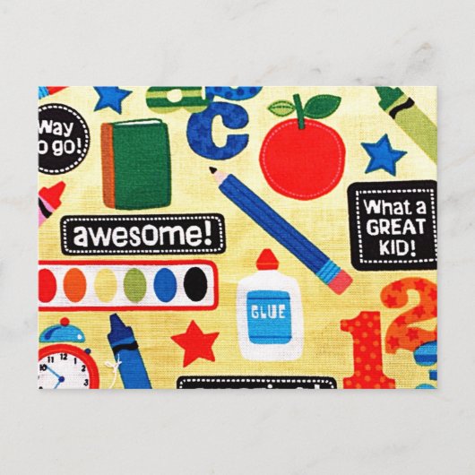 Schooldagen Stof Print Briefkaart (Voorkant)