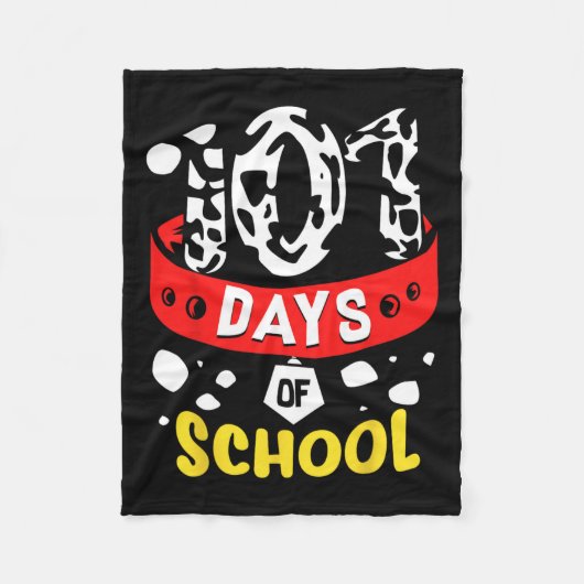 Schooldagen T Dalmatische Hond 100e Gezegde T Fleece Deken (Voorkant)