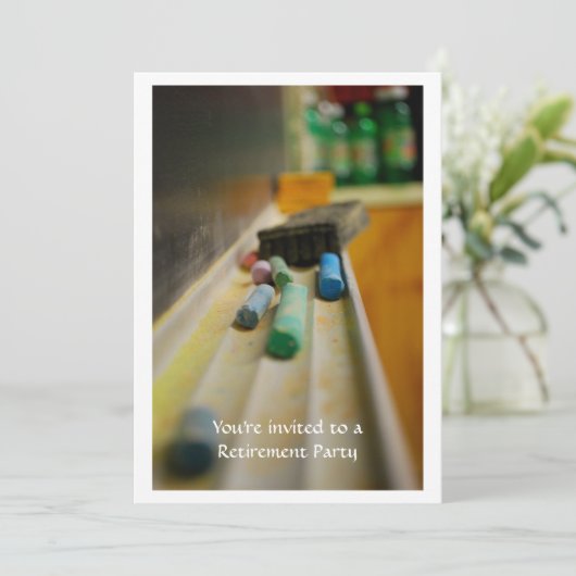 Schooldagen Uitnodiging tot pensionering leraar (Staand voorkant)