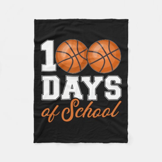 Schooldagen voor 100e dag basketbalstudent Te Fleece Deken (Voorkant)