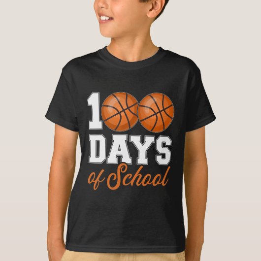 Schooldagen voor 100e dag basketbalstudent Te T-shirt (Voorkant)