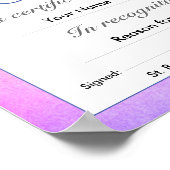 Schooldiploma of -onderscheiding voor kinderen poster (Hoek)