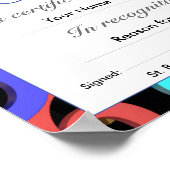 Schooldiploma of -onderscheiding voor kinderen poster (Hoek)