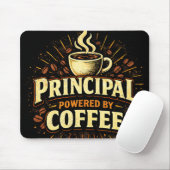 Schooldirecteur Powered by Coffee | Grappig Gesche Muismat (Met muis)