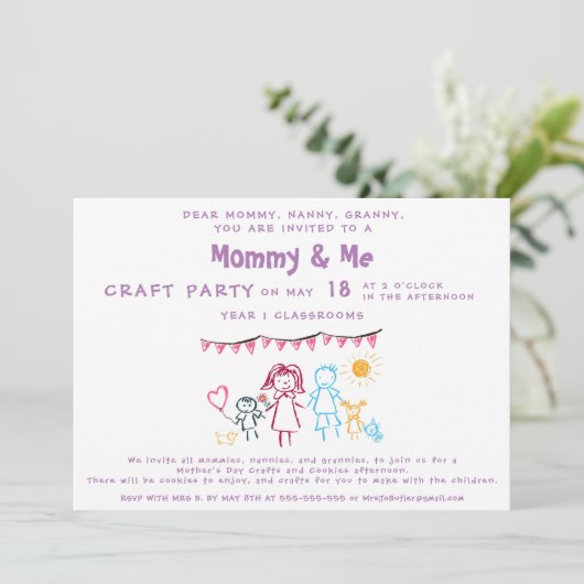 Schoolfeest voor mama en Moederdag Kaart (Staand voorkant)