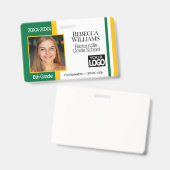 Schoolfoto Badge - Groen en Goud (Voor- en achterkant)