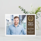 Schoolfotograaf: Brown & Gold Law School Kaart (Staand voorkant)