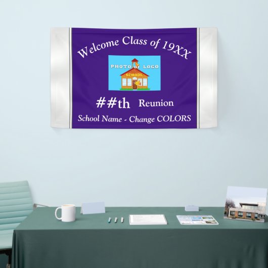 Schoolfoto's op maat van klasse reunion banners (Beurs)