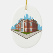 Schoolgebouw Keramisch Ornament (Voorkant)