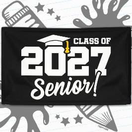 Schoolgeest Diploma Jaar Eindexamenklas 2027 Spandoek