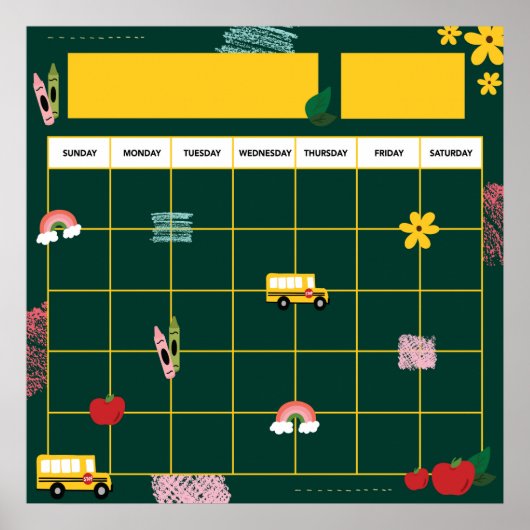 Schoolherinnering Onderwijs Kalender Poster voor i (Voorkant)