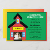 Schoolhouse Afstuderen Invitation Kaart (Voorkant / Achterkant)