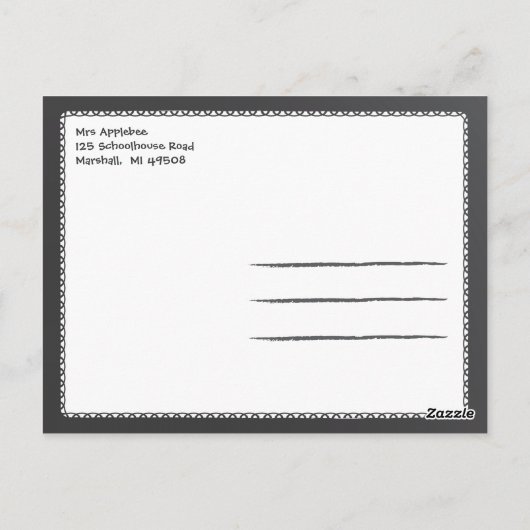 Schoolhouse Briefkaart (Achterkant)