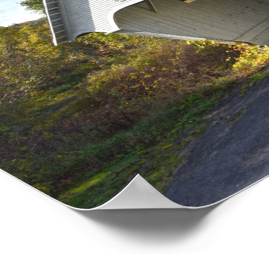 Schoolhouse Covered Bridge, Vermont Poster (Hoek)