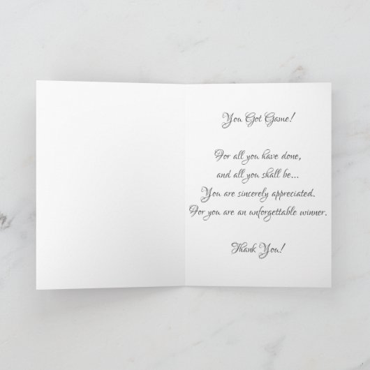 "Schoolhouse Games" - Hartelijk dank - Kaart (Binnen)