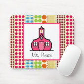 Schoolhouse / Multicolored Polka Dots Teacher Muismat (Met muis)