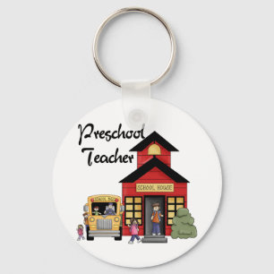 Schoolhouse Preschool leraar overhemden en cadeaut Sleutelhanger