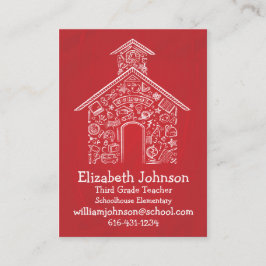Schoolhouse Teachers Visitekaartje RED